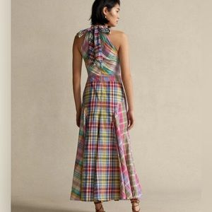 Polo Ralph Lauren Madras Plaid patchwork halter dress